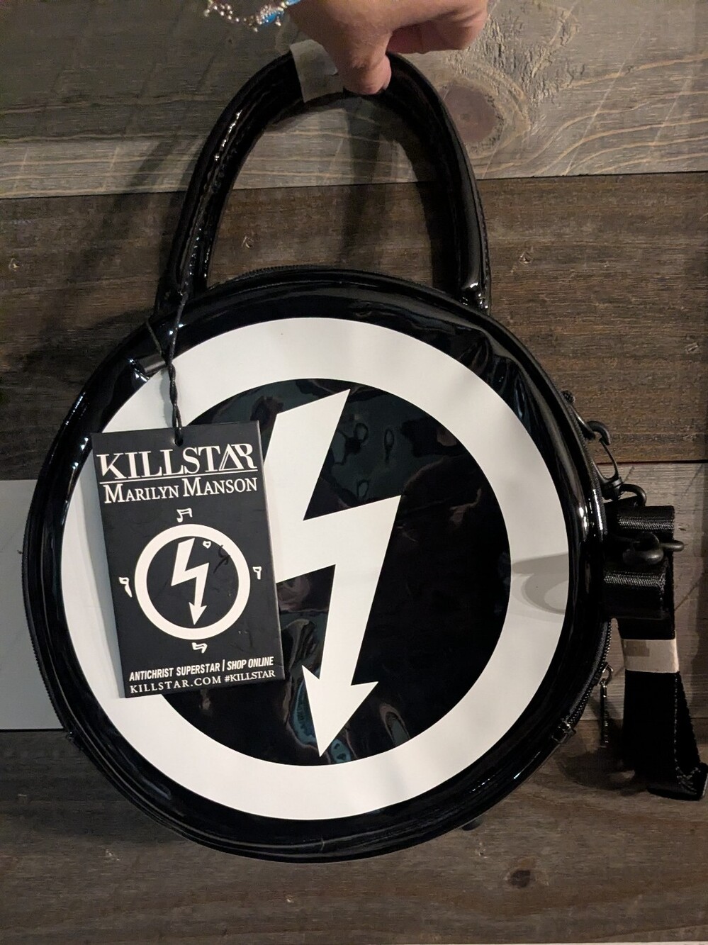 Killstar x Marilyn Manson Full Of Venom round crossbody bag purse black 2016